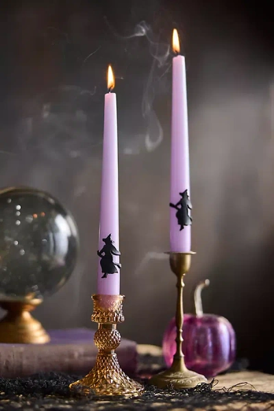 Terrain Witch + Broomstick Taper Candles, Set Of 2 In Black