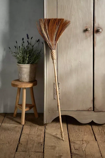 Terrain Wooden Handle Straw Broom In Brown