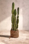Terrain Woven Braided Handled Planter, 16" In Beige