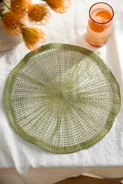 Terrain Woven Paper Placemat In Green