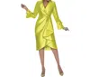 Terramina Church Midi Dress In Lime In Green