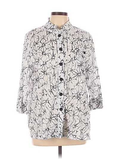Pre-owned Terra-sj Apparel 3/4 Sleeve Button Down Shirt In White