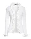 Terre Alte Woman Cardigan White Size 10 Pima Cotton In White