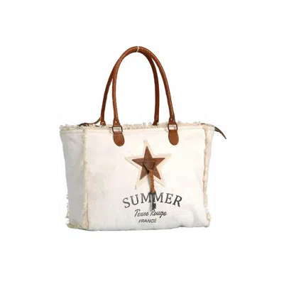Terre Rouge Women's Summer Tote Bag In White