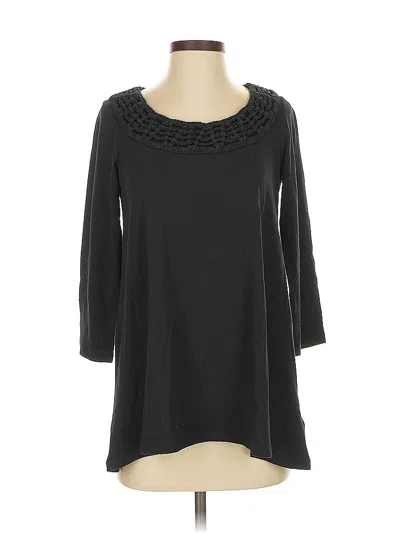 Pre-owned Territory Ahead 3/4 Sleeve Top Black Boatneck Tops