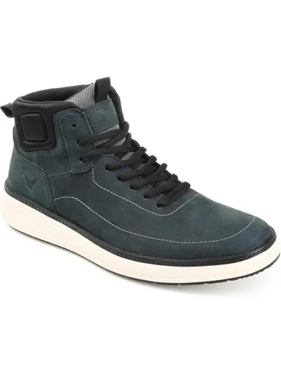Territory Roam Mens Suede High-top Casual And Fashion Sneakers In Blue