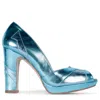 Shop Terry De Havilland Women's Blue Eva Azure Platform Block Heels