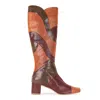 Terry De Havilland Women's Brown / Green Val Olive Brown Knee Boot In Multi