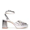 Terry De Havilland Women's Ellie Silver Block Heel Sandals