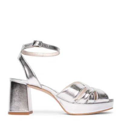 Terry De Havilland Women's Ellie Silver Block Heel Sandals
