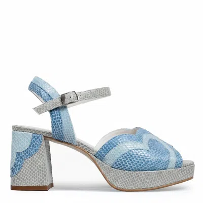 Terry De Havilland Women's Esme Blue Platform Block Heel