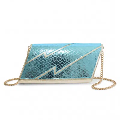 Terry De Havilland Women's Gold / Blue Mia Blue Gold Clutch Bag In Gold/blue