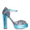 Terry De Havilland Women's Lena Blue Crystal Platform Block Heel In Multi