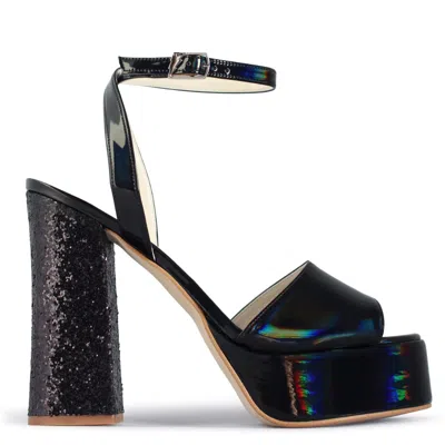 Terry De Havilland Women's Nova Black Crystal Platform Heels