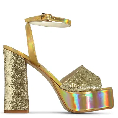 Terry De Havilland Women's Nova Gold Crystal Platform Heel