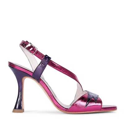 Terry De Havilland Women's Pink / Purple Bianca Pink Violet Flared Heel Sandals