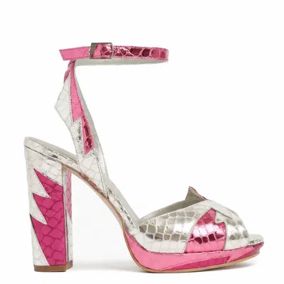 Terry De Havilland Women's Pink / Silver Zia Mid Pink Silver Platform Heels In Multi