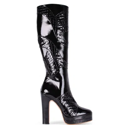 Terry De Havilland Women's River Gloss Black Platform Boot