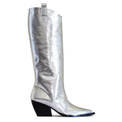 Terry De Havilland Women's Silver / Gold Jessie Silver Cowboy Boots In Silver/gold
