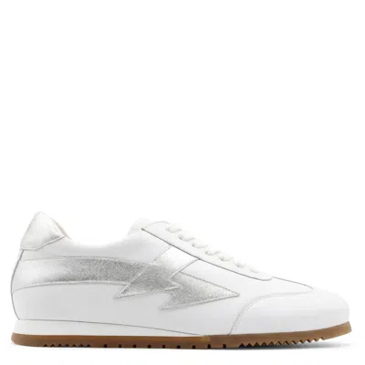 Terry De Havilland Women's White / Silver Jogger Bolt White Sneakers