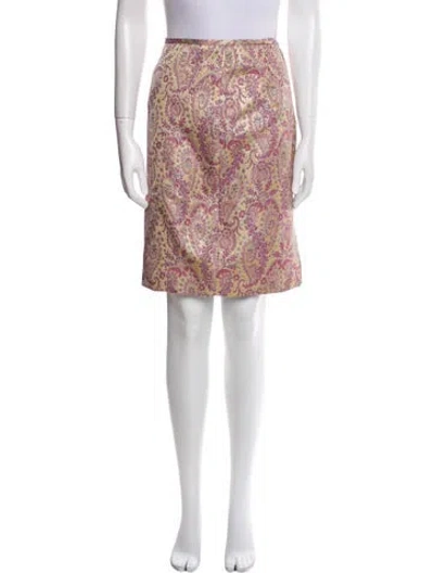 Pre-owned Terry Paisley Print Long Skirt In Neutral
