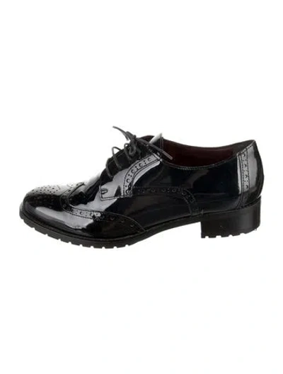 Pre-owned Terry Patent Leather Oxfords In Blue