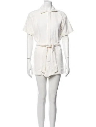 Pre-owned Terry Robe In Neutral
