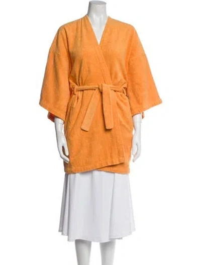 Pre-owned Terry Robe In Orange