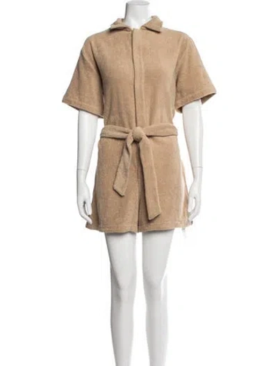 Pre-owned Terry Romper In Neutral