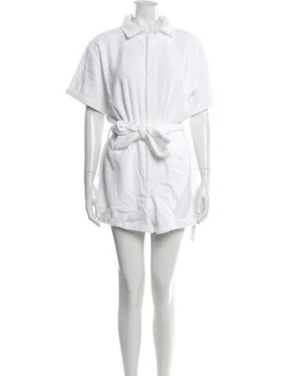 Pre-owned Terry Romper W/ Tags In White