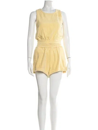 Pre-owned Terry Short Set In Yellow