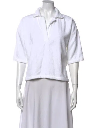 Pre-owned Terry Short Sleeve Polo In White