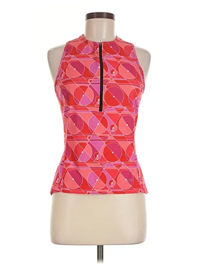 Pre-owned Terry Tank Top Pink Halter Neckline Tops