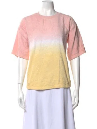 Pre-owned Terry Tie-dye Print Crew Neck T-shirt In Pink