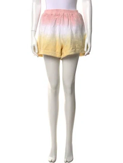 Pre-owned Terry Tie-dye Print Mini Shorts In Pink/yellow