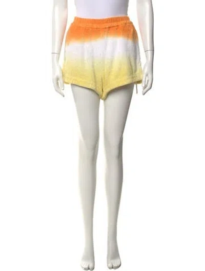 Pre-owned Terry Tie-dye Print Mini Shorts In Yellow