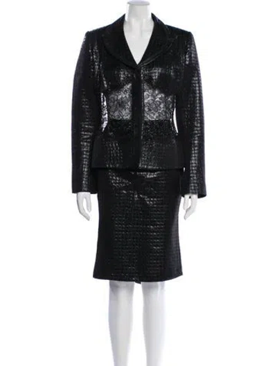 Pre-owned Terry Vintage 1980's Skirt Suit In Black