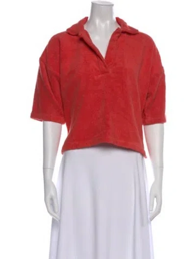 Pre-owned Terry V-neck Sweater In Orange