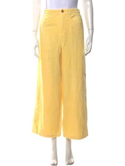 Pre-owned Terry Wide Leg Pants In Yellow