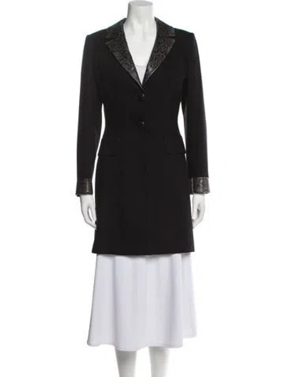 Pre-owned Terry Wool Coat In Black