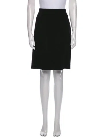 Pre-owned Terry Wool Knee-length Skirt In Black