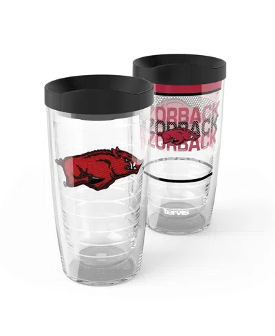 Tervis Arkansas Razorbacks 2-pack 16oz. Competitor Emblem Tumbler Set In Transparent