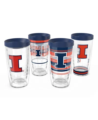 Tervis Illinois Fighting Illini 4-pack 16oz. Classic Tumbler Set In Transparent