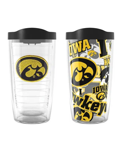 Tervis Iowa Hawkeyes 2-pack 16oz. Competitor Emblem Tumbler Set In Transparent