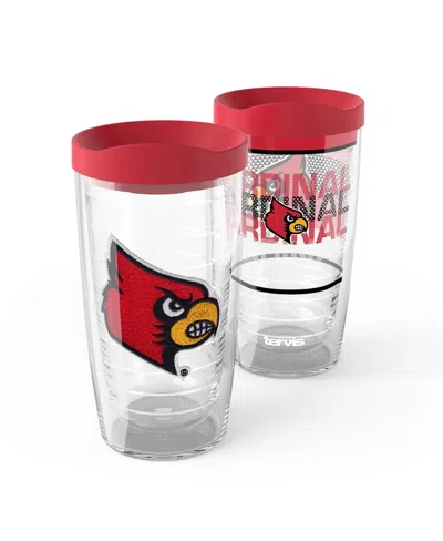 Tervis Louisville Cardinals 2-pack 16oz. Competitor Emblem Tumbler Set In Transparent