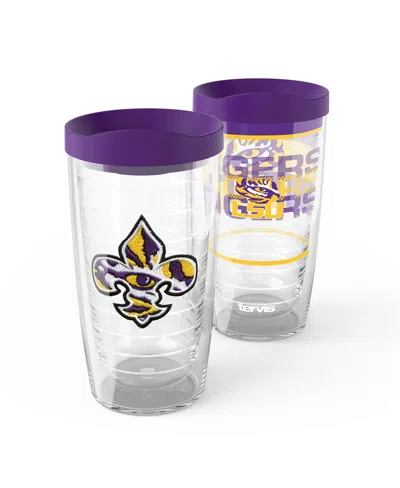 Tervis Lsu Tigers 2-pack 16oz. Competitor Emblem Tumbler Set In Transparent