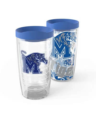 Tervis Memphis Tigers 2-pack 16oz. Competitor Emblem Tumbler Set In Transparent