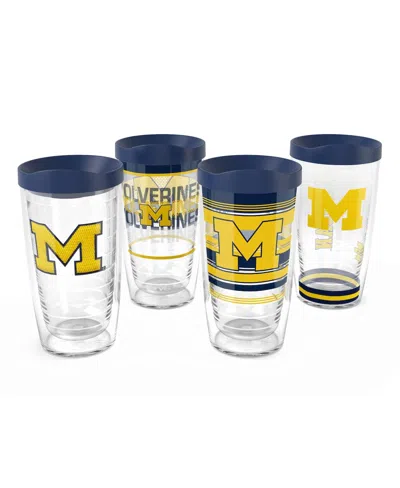 Tervis Michigan Wolverines 4-pack 16oz. Classic Tumbler Set In Transparent
