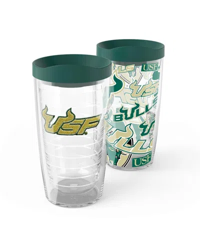 Tervis South Florida Bulls 2-pack 16oz. Competitor Emblem Tumbler Set In Transparent