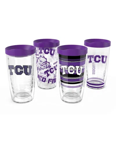 Tervis Tcu Horned Frogs 4-pack 16oz. Classic Tumbler Set In Transparent